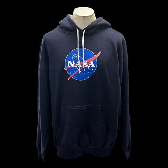 NASA 'Meatball' Logo Hoodie - Navy Blue - Picture 1 of 4